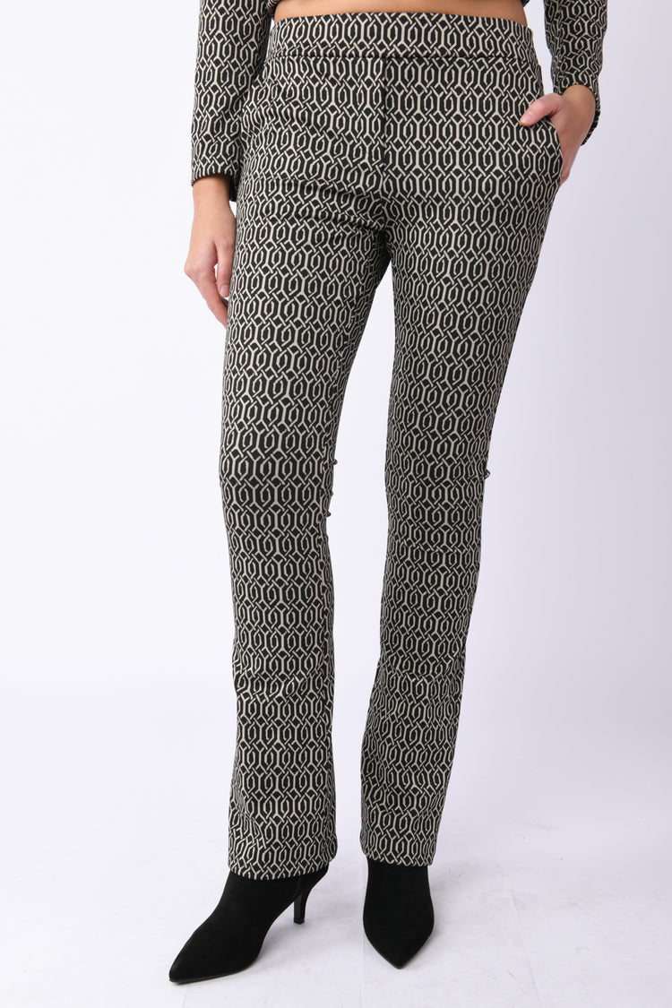 Pantaloni in jacquard geometrico