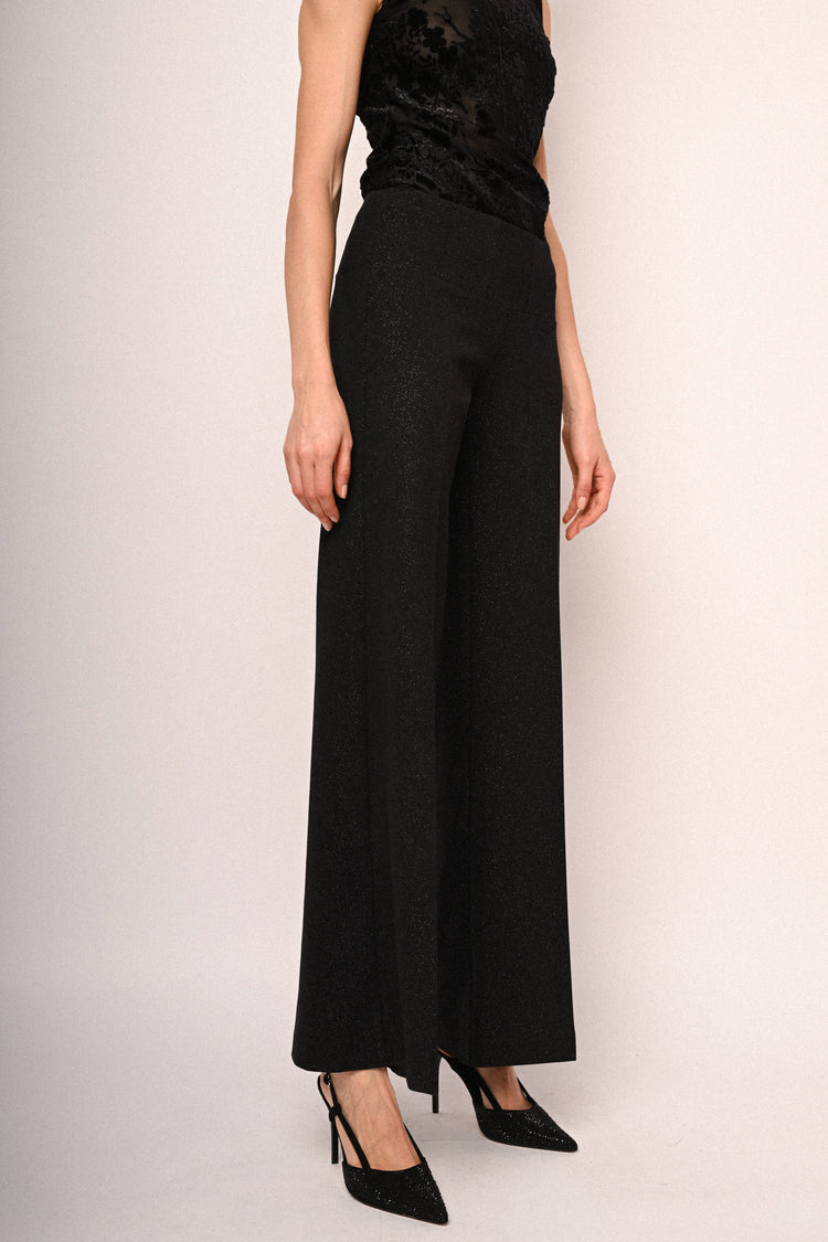 Pantaloni palazzo con glitter
