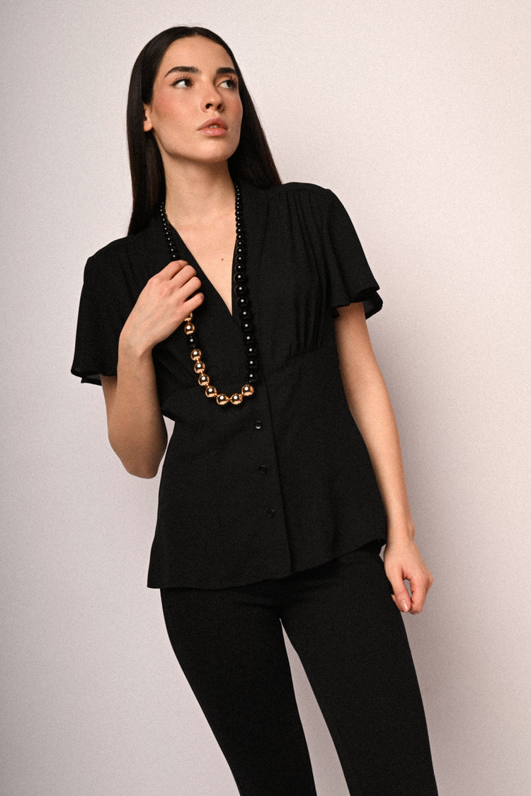 Camicia con maniche a farfalla