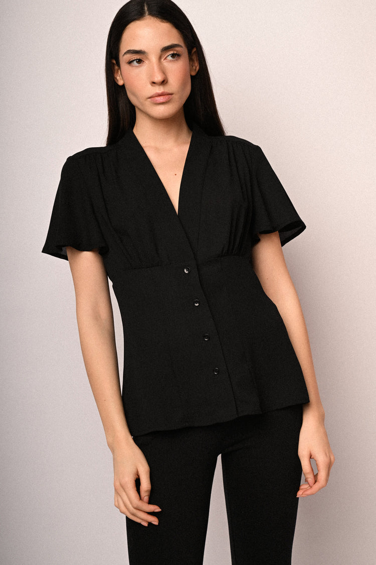 Camicia con maniche a farfalla