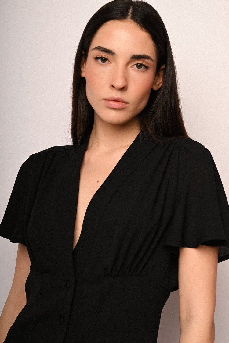 Camicia con maniche a farfalla