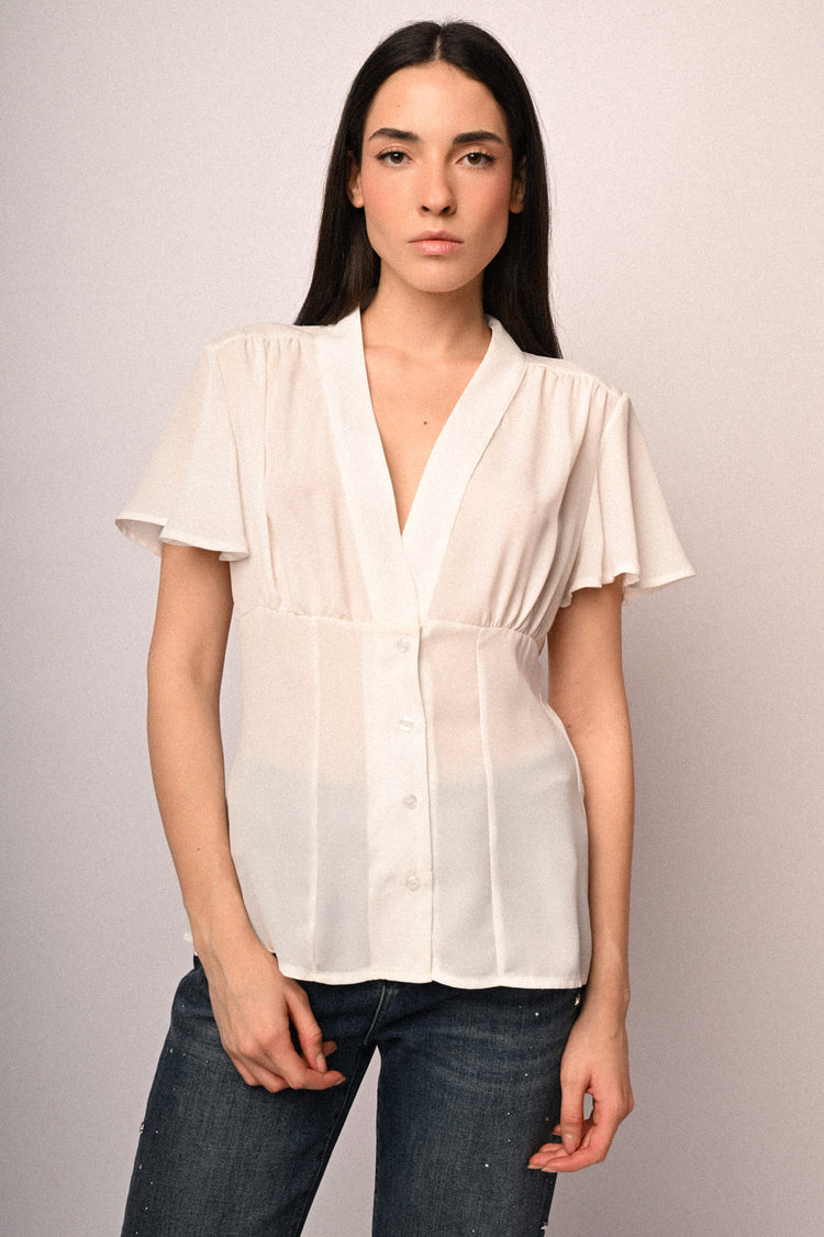 Camicia con maniche a farfalla