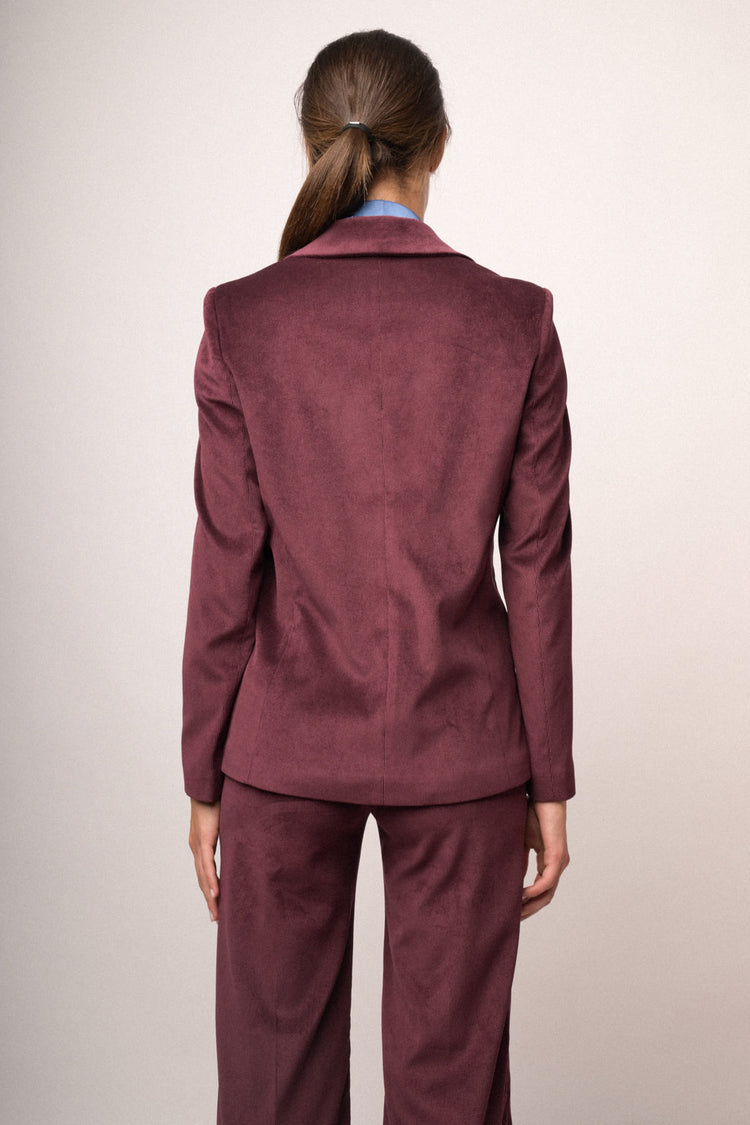 Blazer bordeaux in velluto a coste