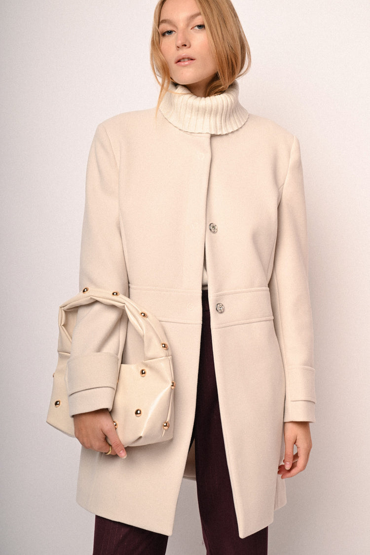 Cappotto con colletto alla coreana