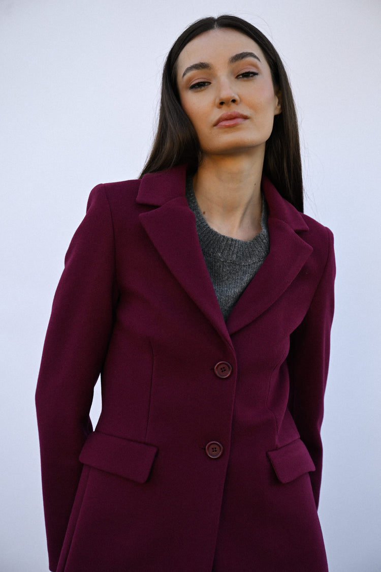 Cappotto monopetto con bottoni gioiello
