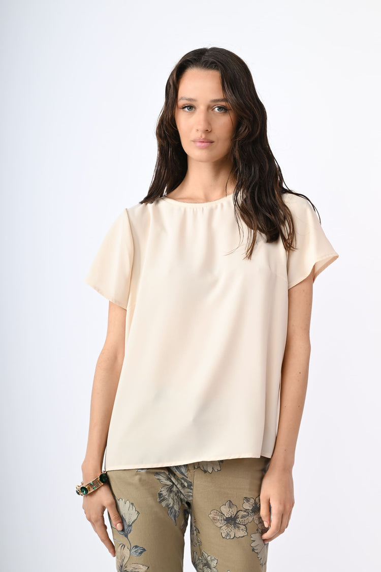 T-shirt con profilo in lurex