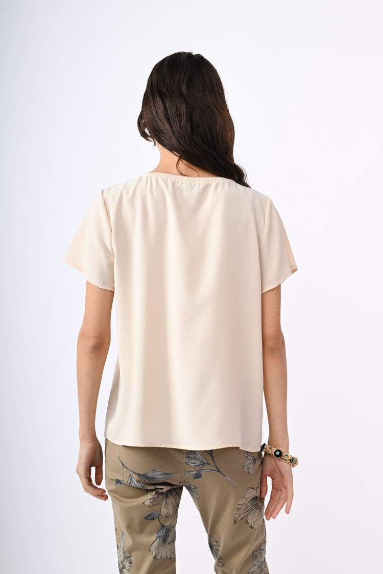 T-shirt con profilo in lurex