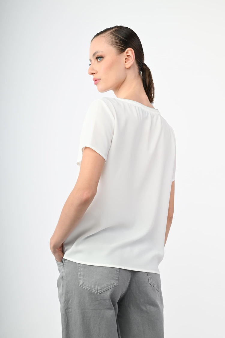 T-shirt con profilo in lurex