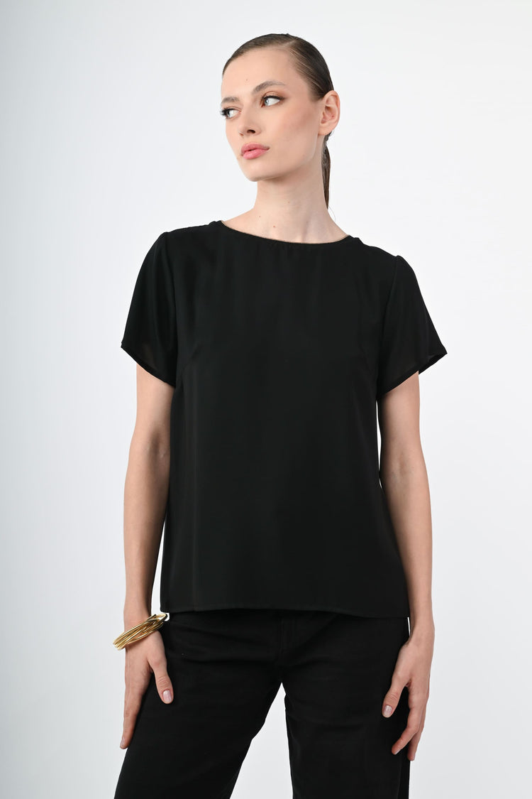 T-shirt con profilo in lurex