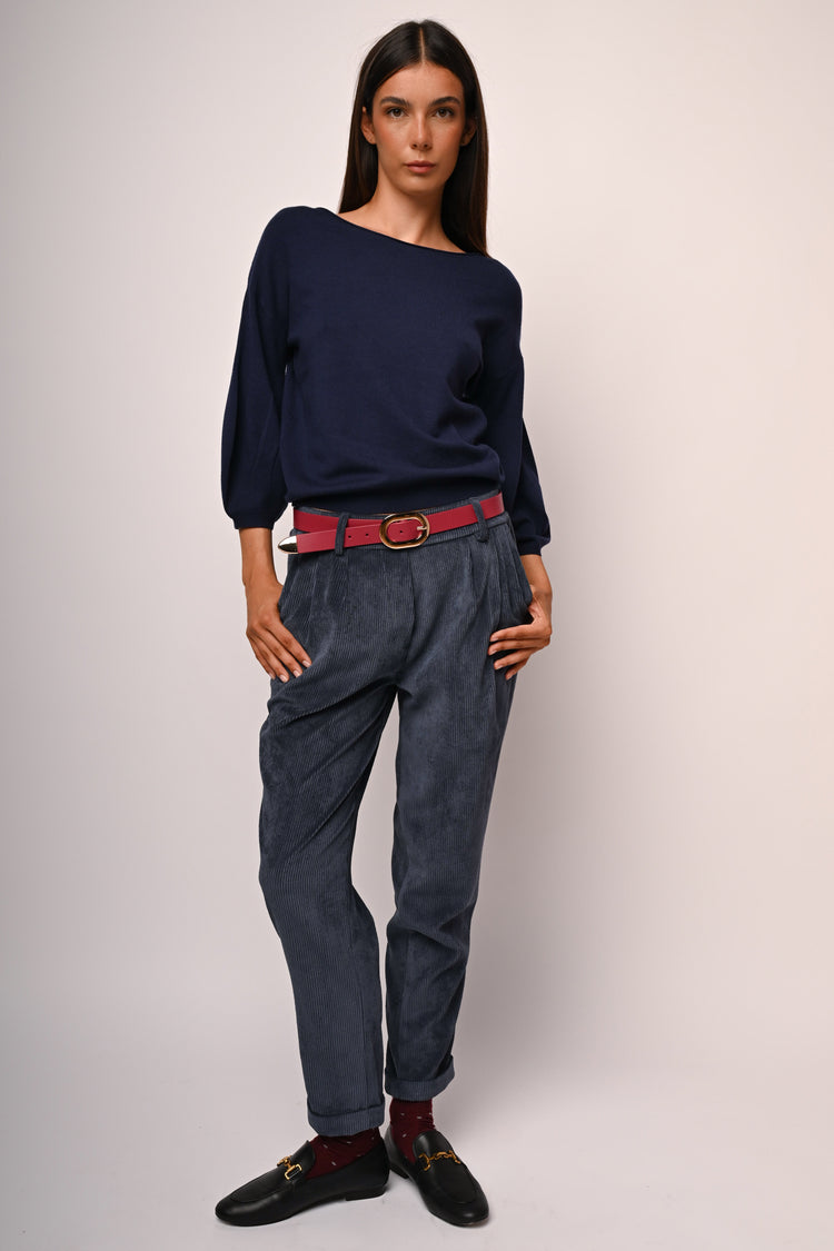 Pantaloni baggy in velluto a coste