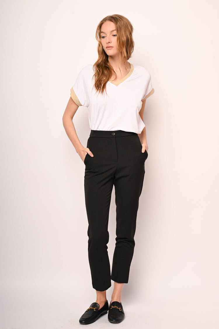 Pantaloni slim-fit misto viscosa