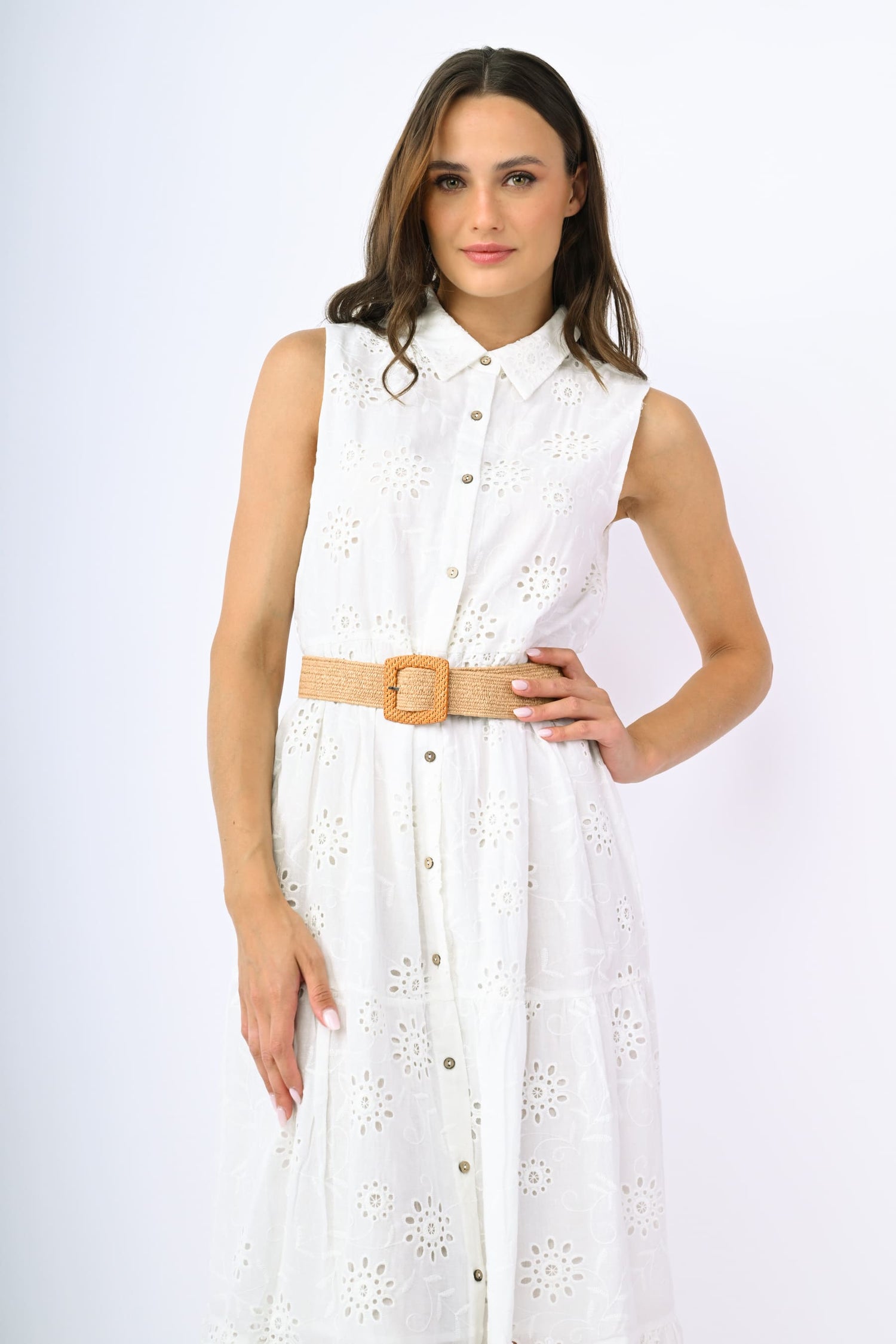 Bianchi Estivi Abito Bianco Sangallo Outfit Vestiti Bianchi In