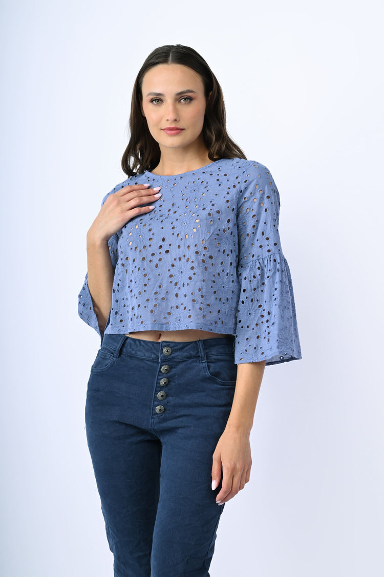 Blusa in pizzo Sangallo