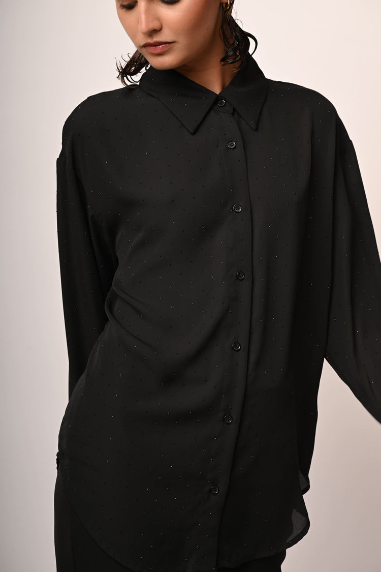 Camicia oversize con strass