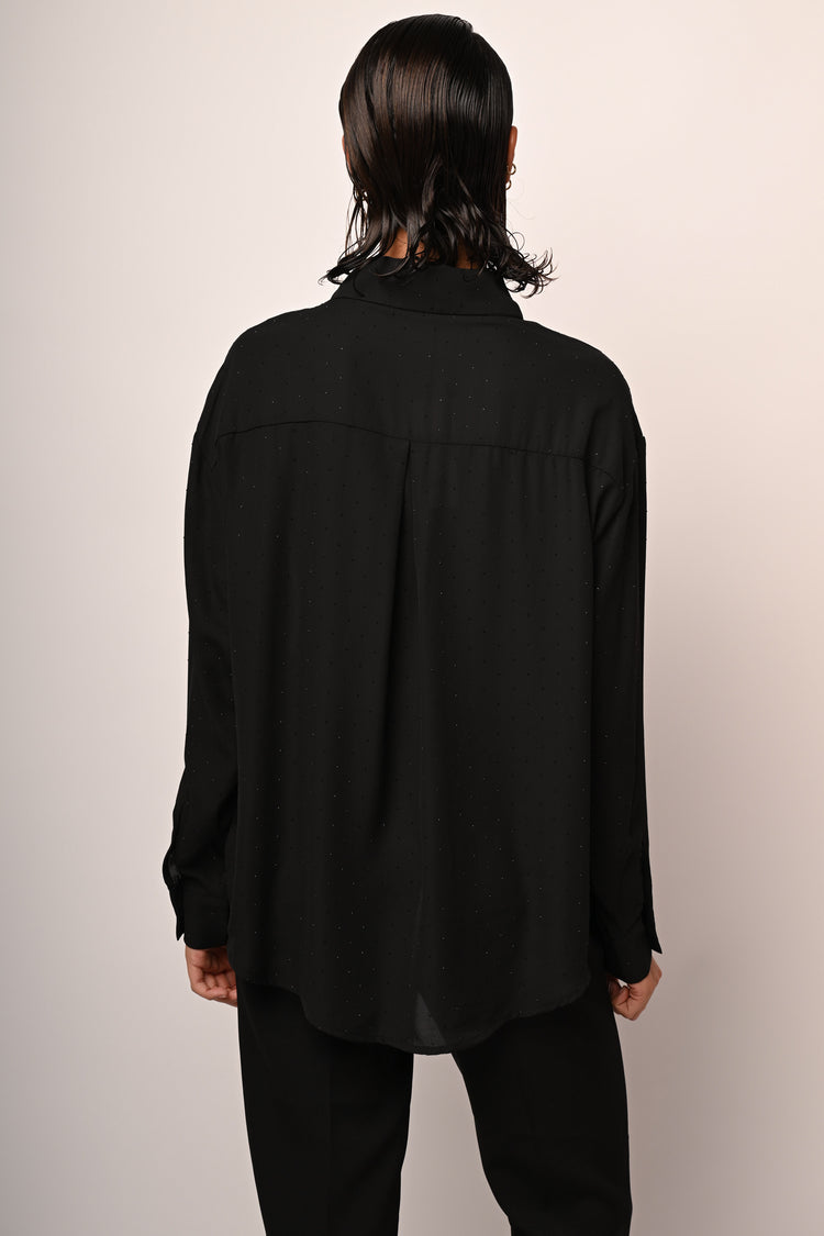 Camicia oversize con strass