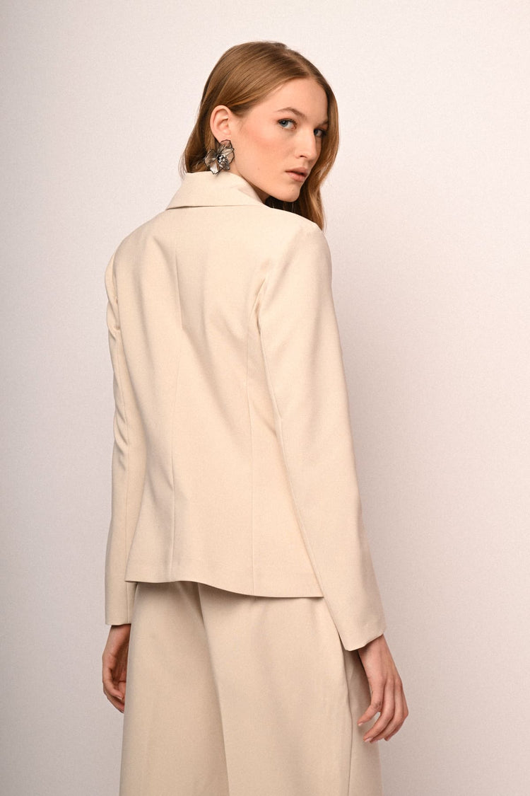Blazer monopetto con bottone gioiello