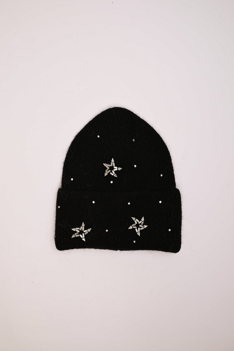 Berretto con stelle in strass