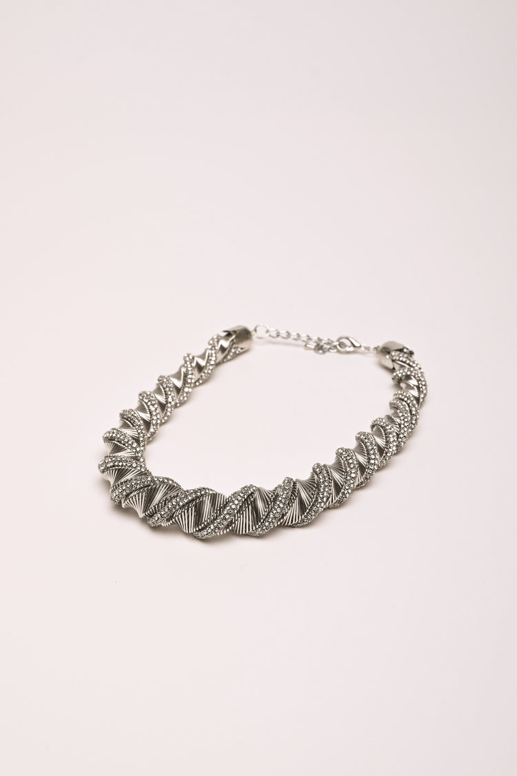 Collana torchon con strass