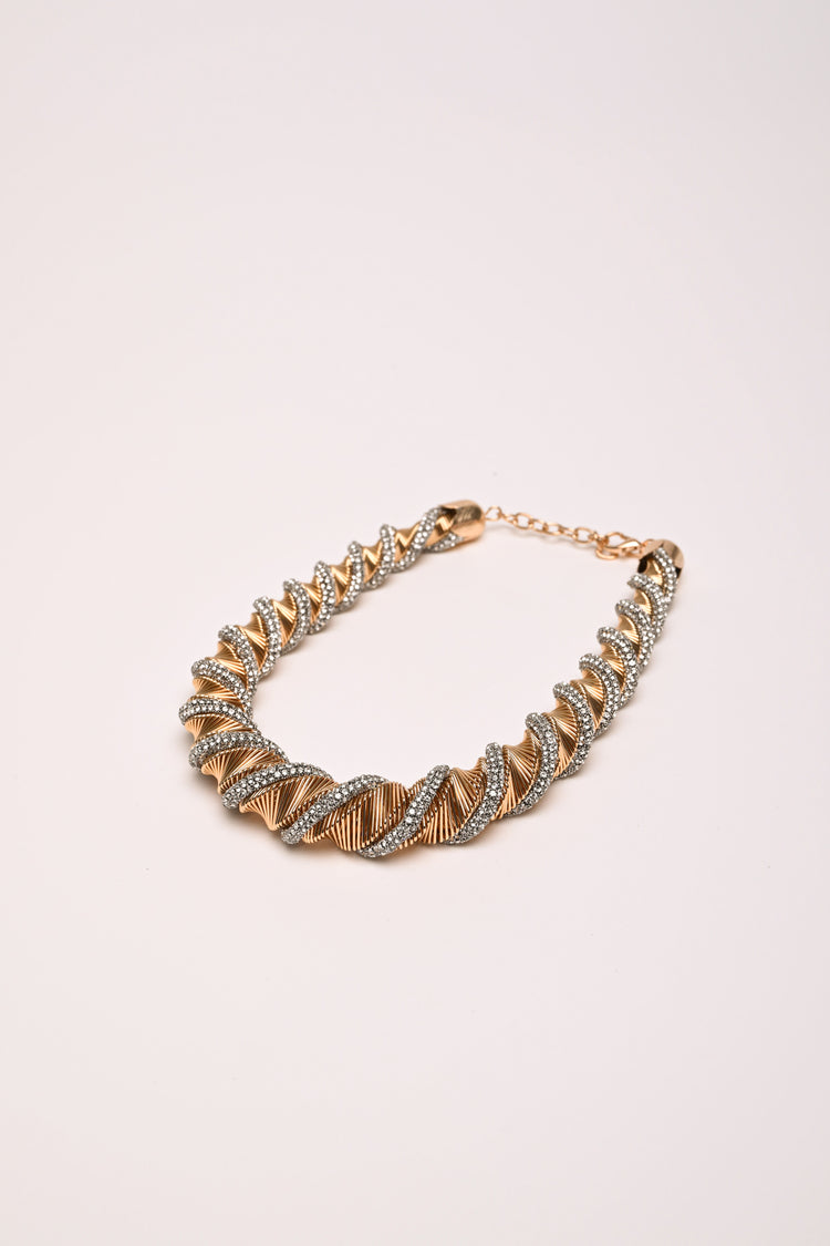 Collana torchon con strass
