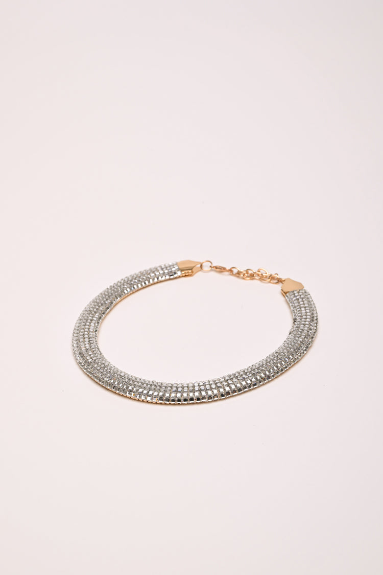 Collana rigida con strass