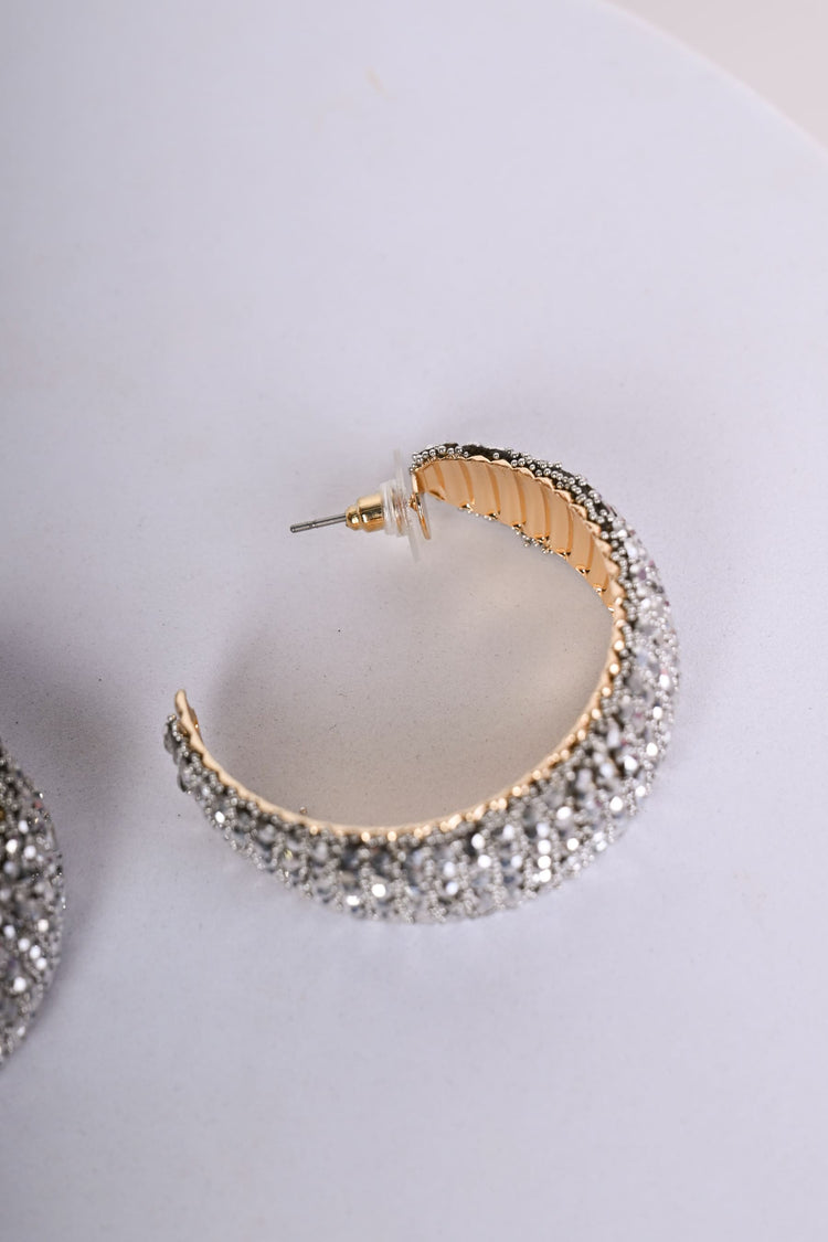 Orecchini a semicerchio con strass