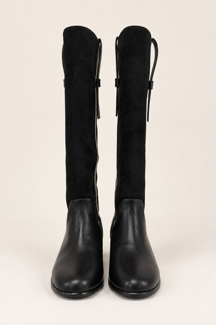 Stivale alto in velour