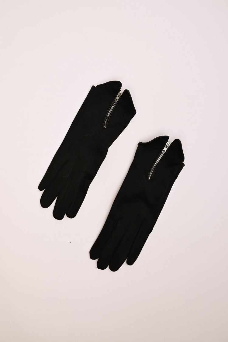 Guanti scamosciati con zip