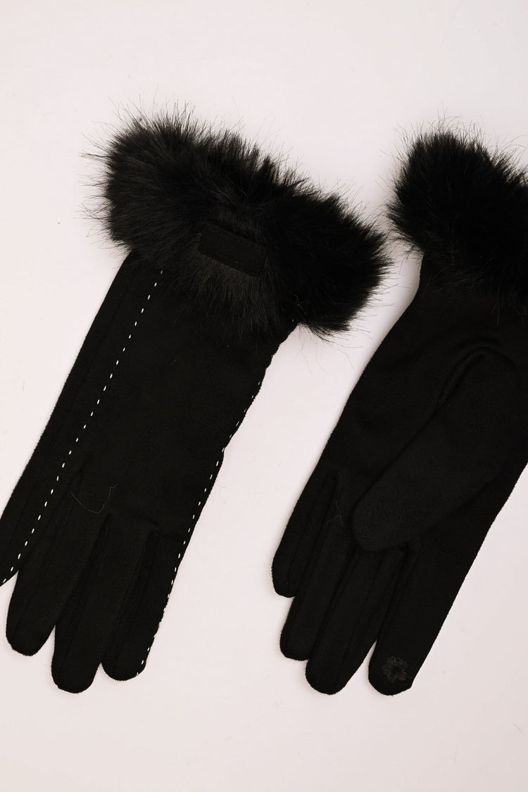 Guanti con polsini in faux fur
