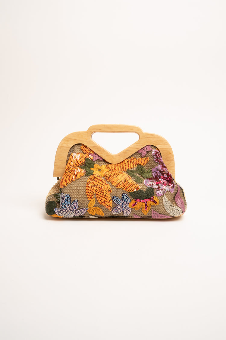 Borsa clutch fantasia con paillettes