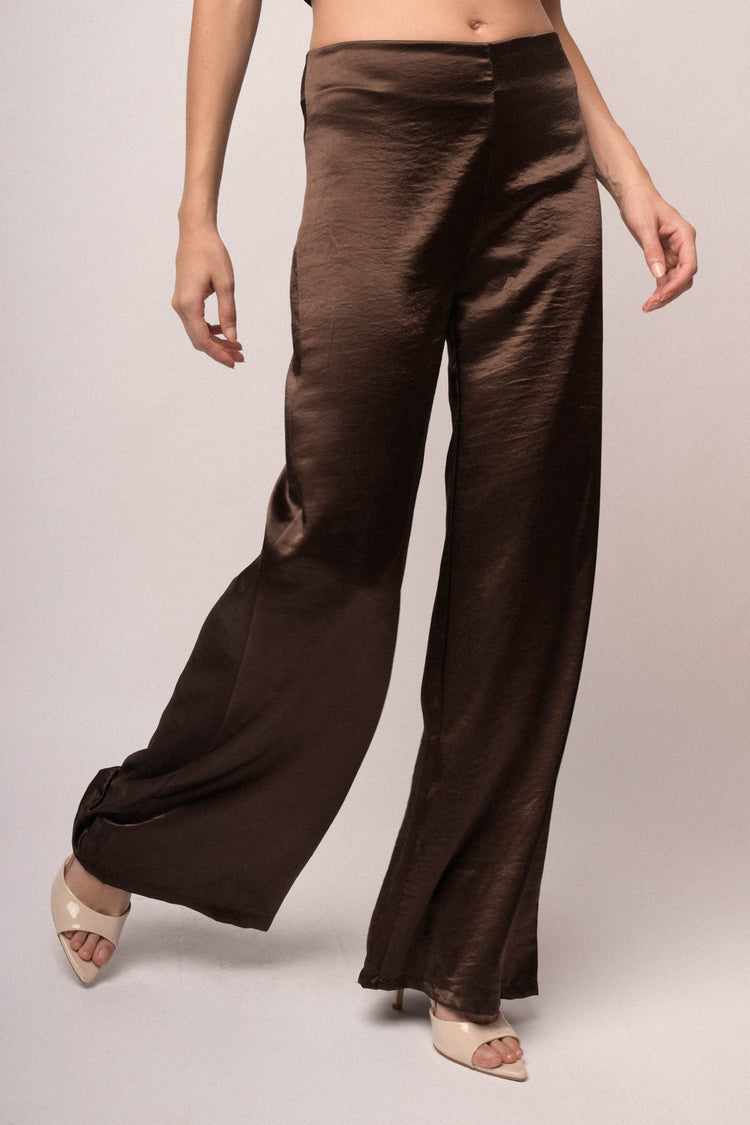 Pantaloni palazzo laminato