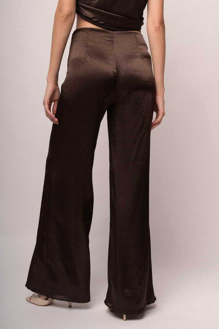 Pantaloni palazzo laminato