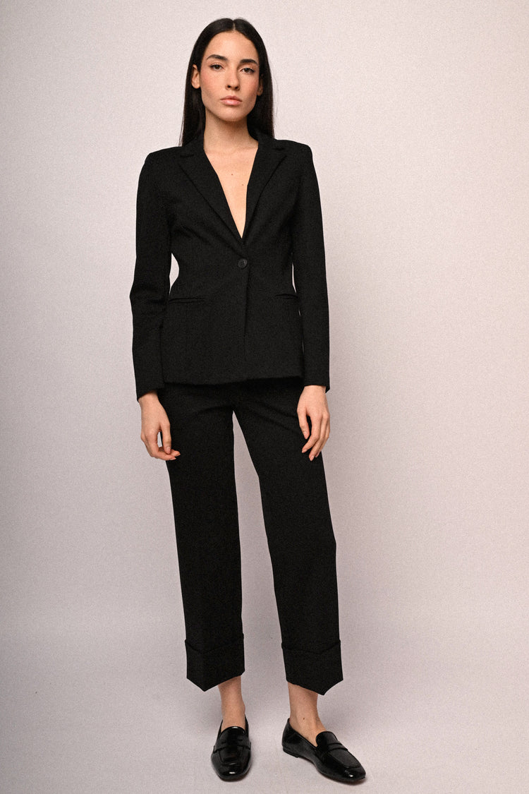 Blazer basic monopetto misto viscosa