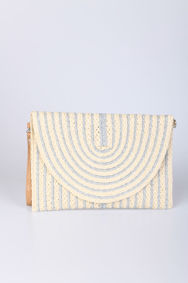 Pochette in rafia a righe