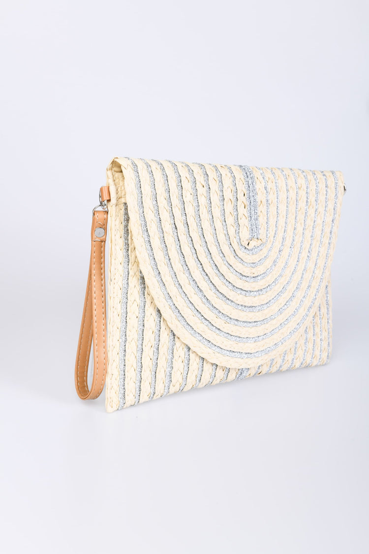 Pochette in rafia a righe