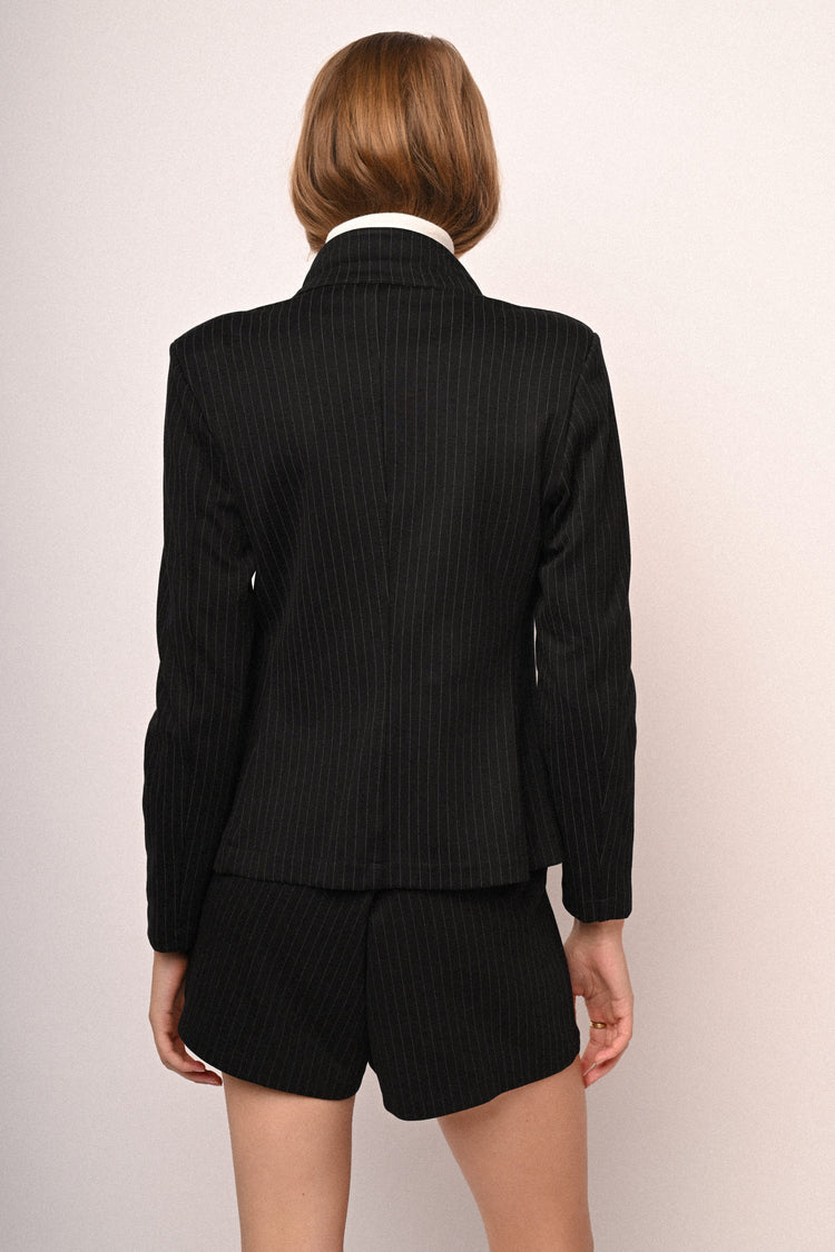 Blazer monopetto con motivo gessato