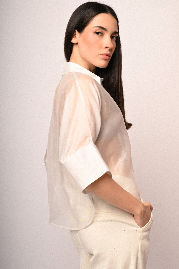Camicia in organza misto lyocell