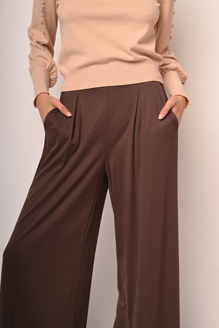 Pantaloni palazzo misto viscosa