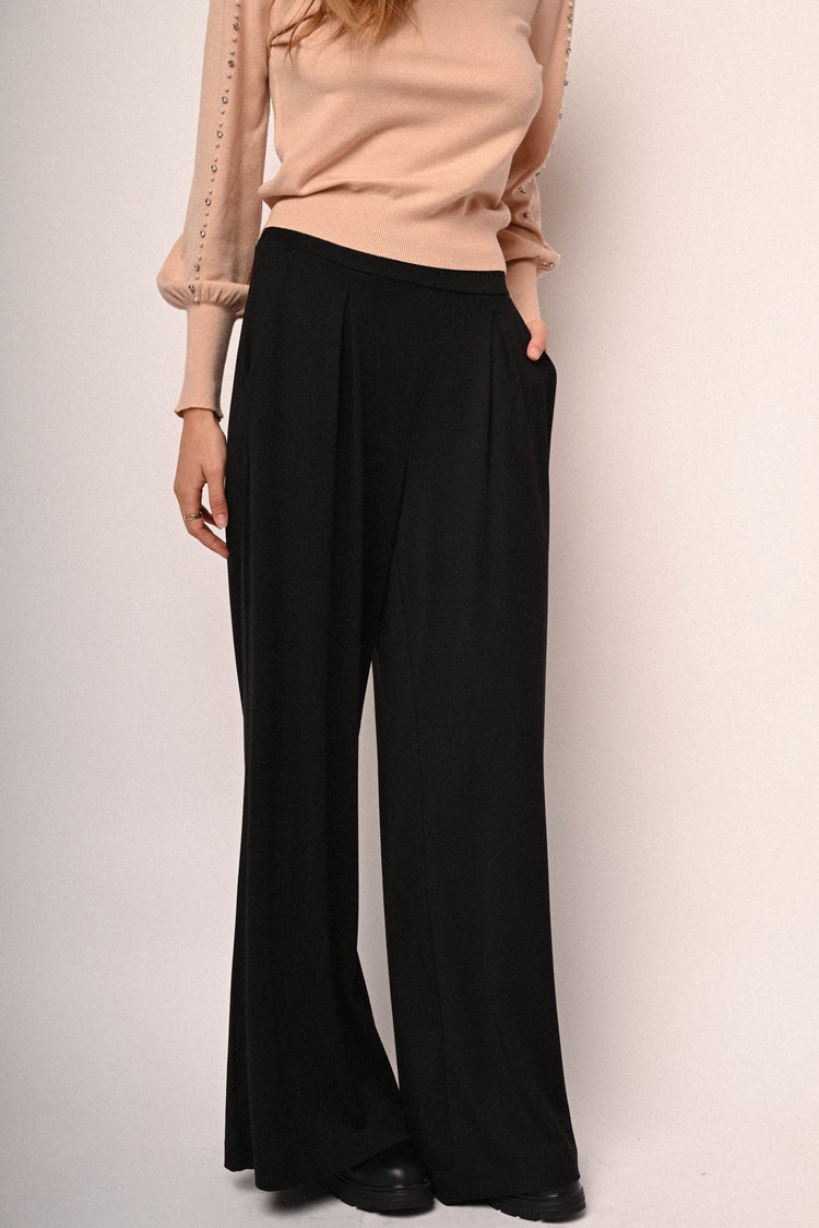Pantaloni palazzo misto viscosa
