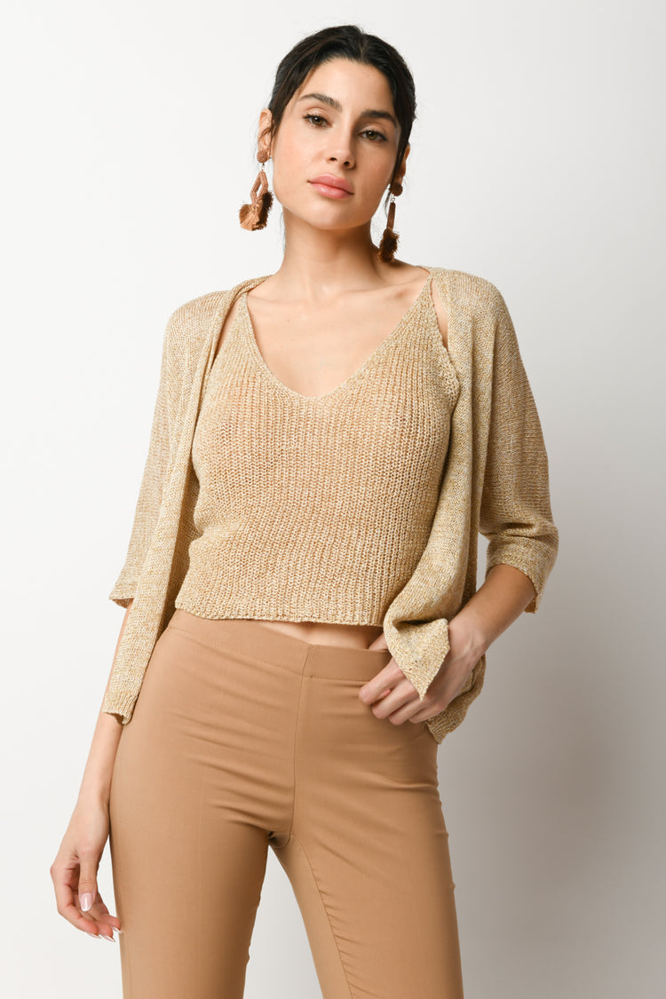 Cardigan in maglia lurex