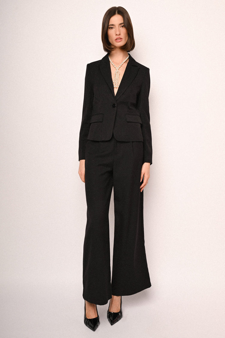 Blazer monopetto con glitter