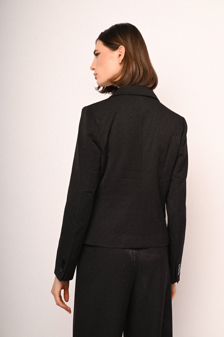 Blazer monopetto con glitter