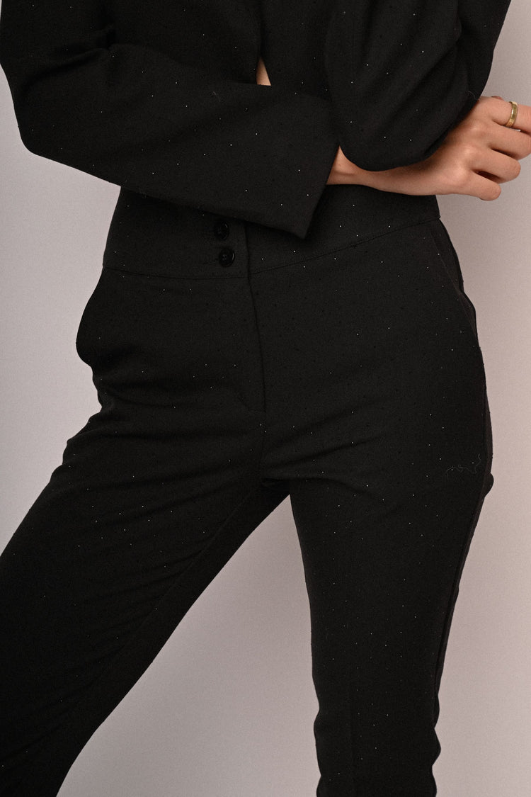 Pantaloni a sigaretta con strass