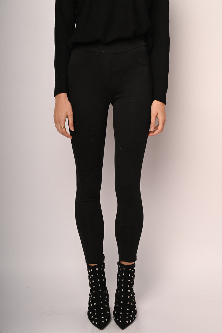 Leggings con strass all-over
