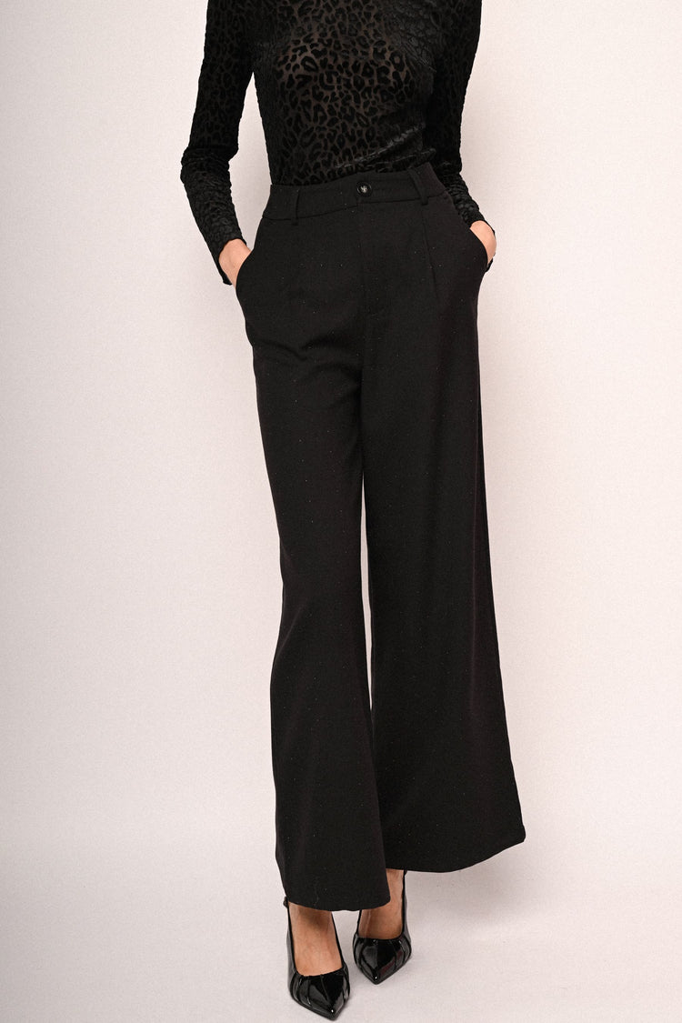 Pantaloni palazzo con glitter