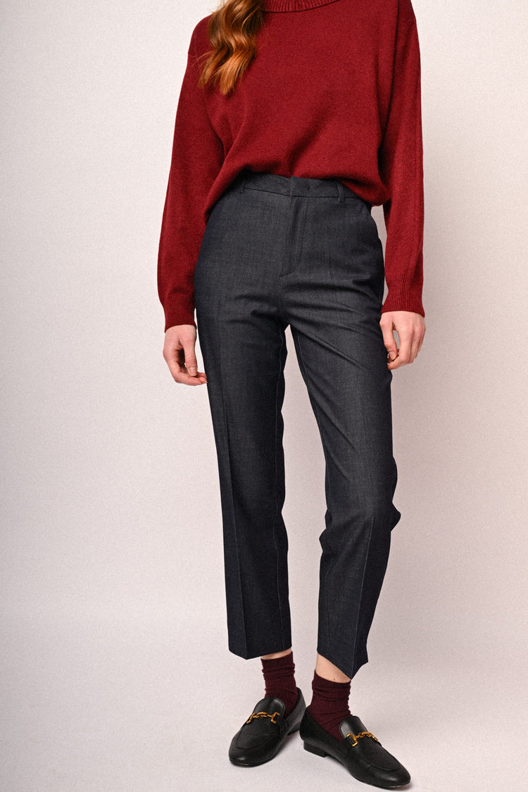 Pantaloni basic effetto denim