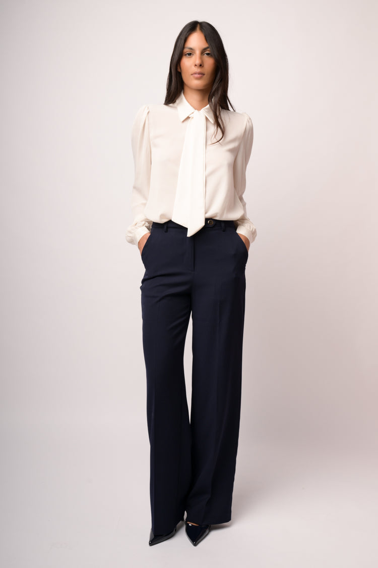 Pantaloni palazzo con linguetta