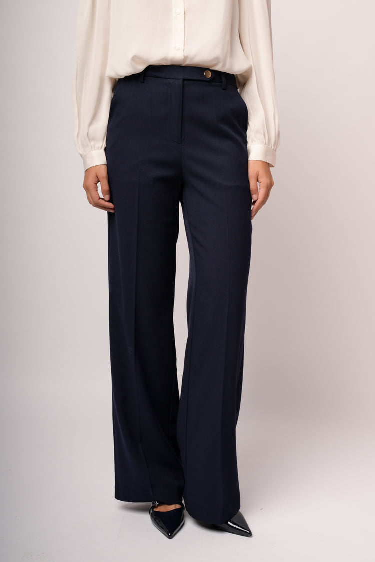 Pantaloni palazzo con linguetta