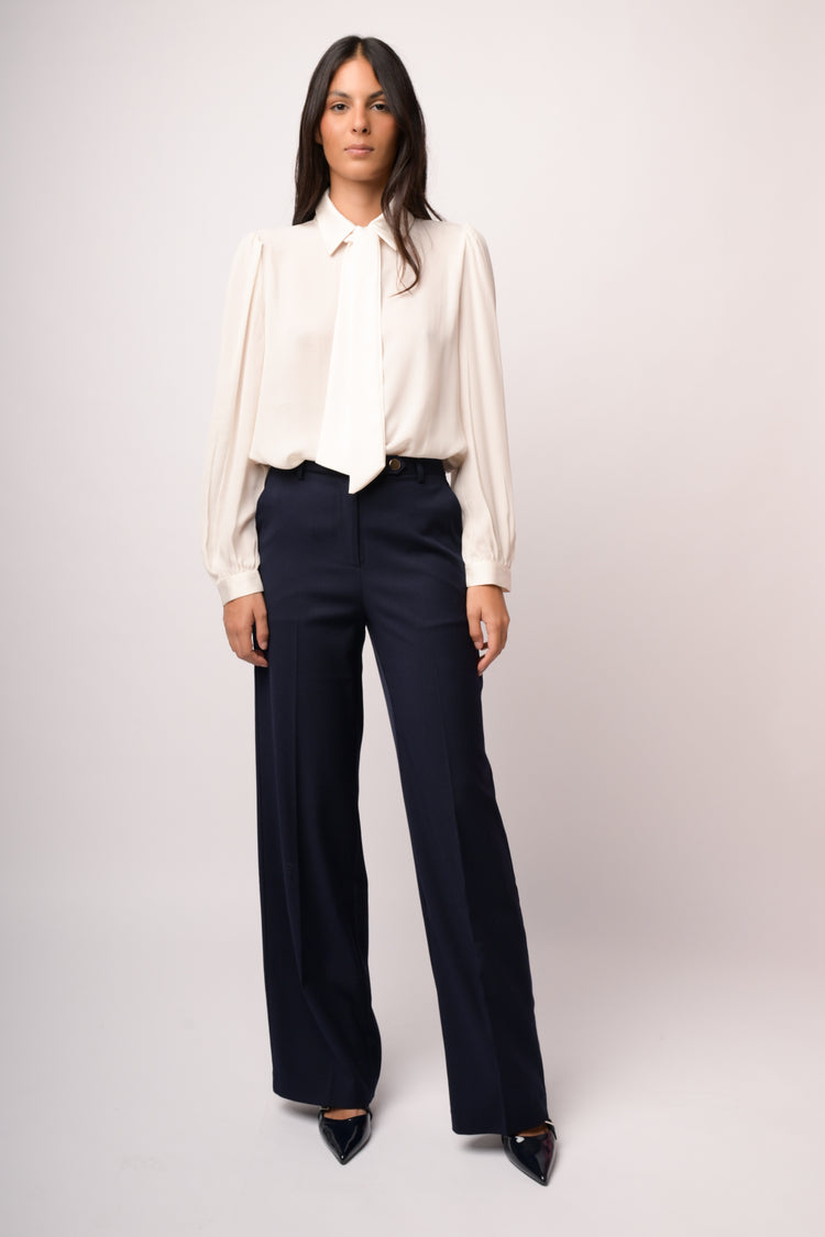 Pantaloni palazzo con linguetta