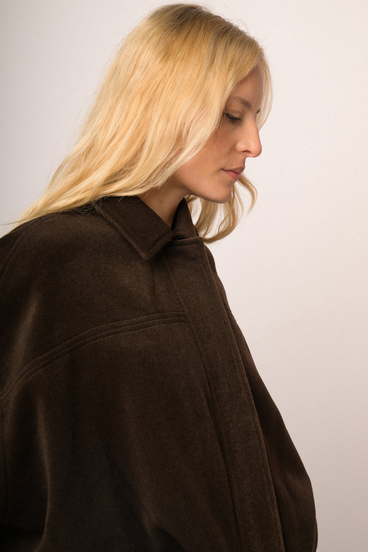Cappotto corto arricciato