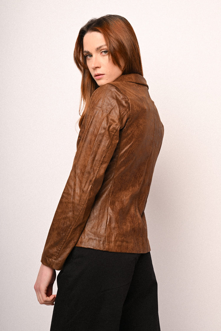 Blazer monopetto in similpelle